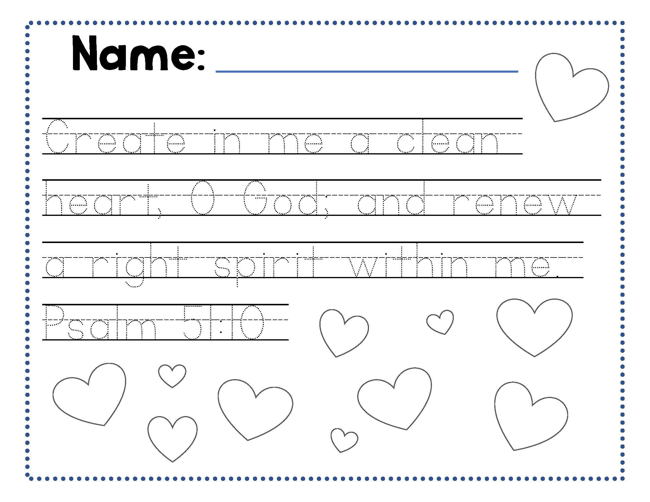 Create in Me a Clean Heart - Psalm 51:10 Memory Verse - Kifani Press - Free Digital Download
