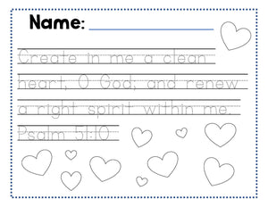 Create in Me a Clean Heart - Psalm 51:10 Memory Verse - Kifani Press - Free Digital Download